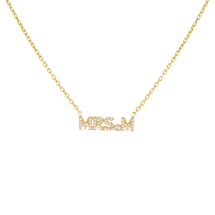 Gold / A Pavé Mrs. Nameplate Necklace - Adina Eden's Jewels