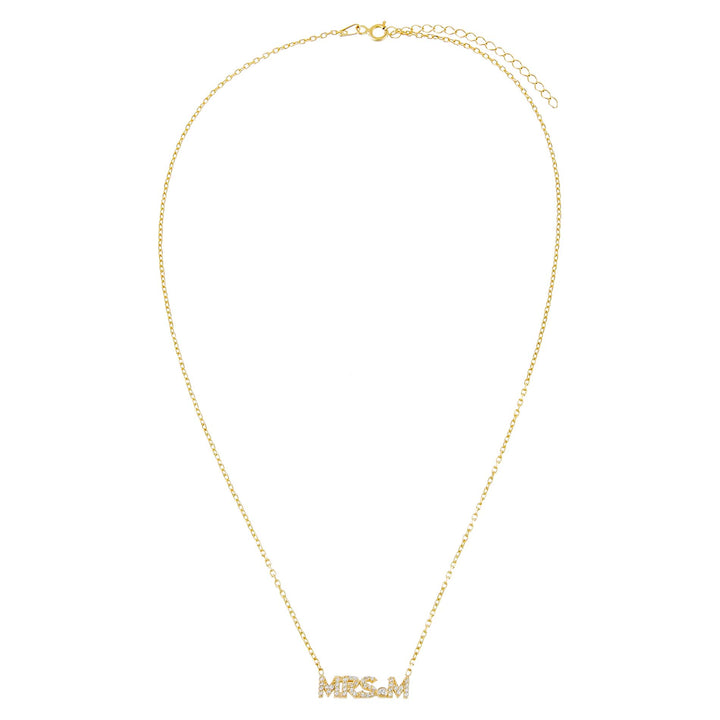  Pavé Mrs. Nameplate Necklace - Adina Eden's Jewels