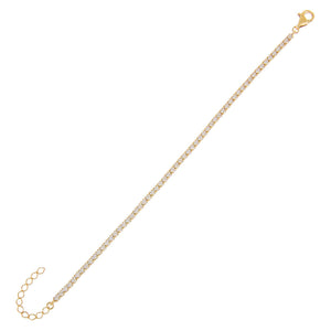 Gold / 2 MM Thin Tennis Bracelet - Adina Eden's Jewels