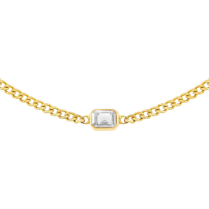 Gold Colored Baguette Cuban Choker - Adina Eden's Jewels