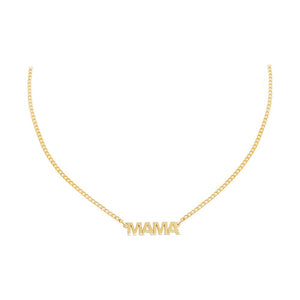 Gold MAMA Mini Nameplate Choker - Adina Eden's Jewels