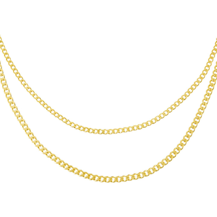 Gold Double Chain Cuban Necklace - Adina Eden's Jewels