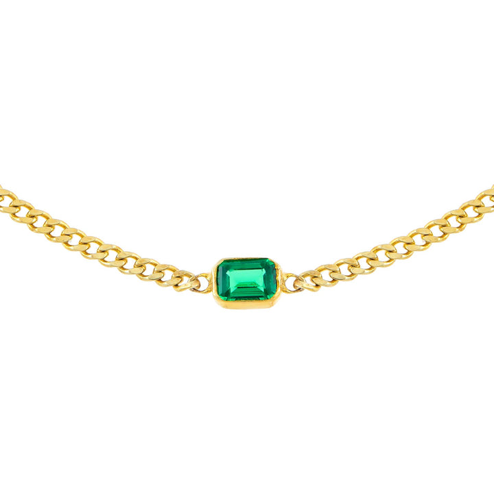  Colored Baguette Cuban Choker - Adina Eden's Jewels