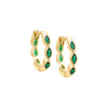 Emerald Green / Pair Colored Marquise Bezel Huggie Earring - Adina Eden's Jewels