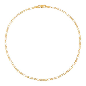 14K Gold Flat Gucci Chain Anklet 14K - Adina Eden's Jewels