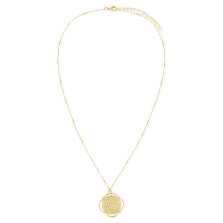  CZ Greek Coin Necklace - Adina Eden's Jewels