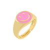  Neon Enamel Smiley Face Adjustable Ring - Adina Eden's Jewels