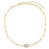  CZ Halo Baguette Link Choker - Adina Eden's Jewels