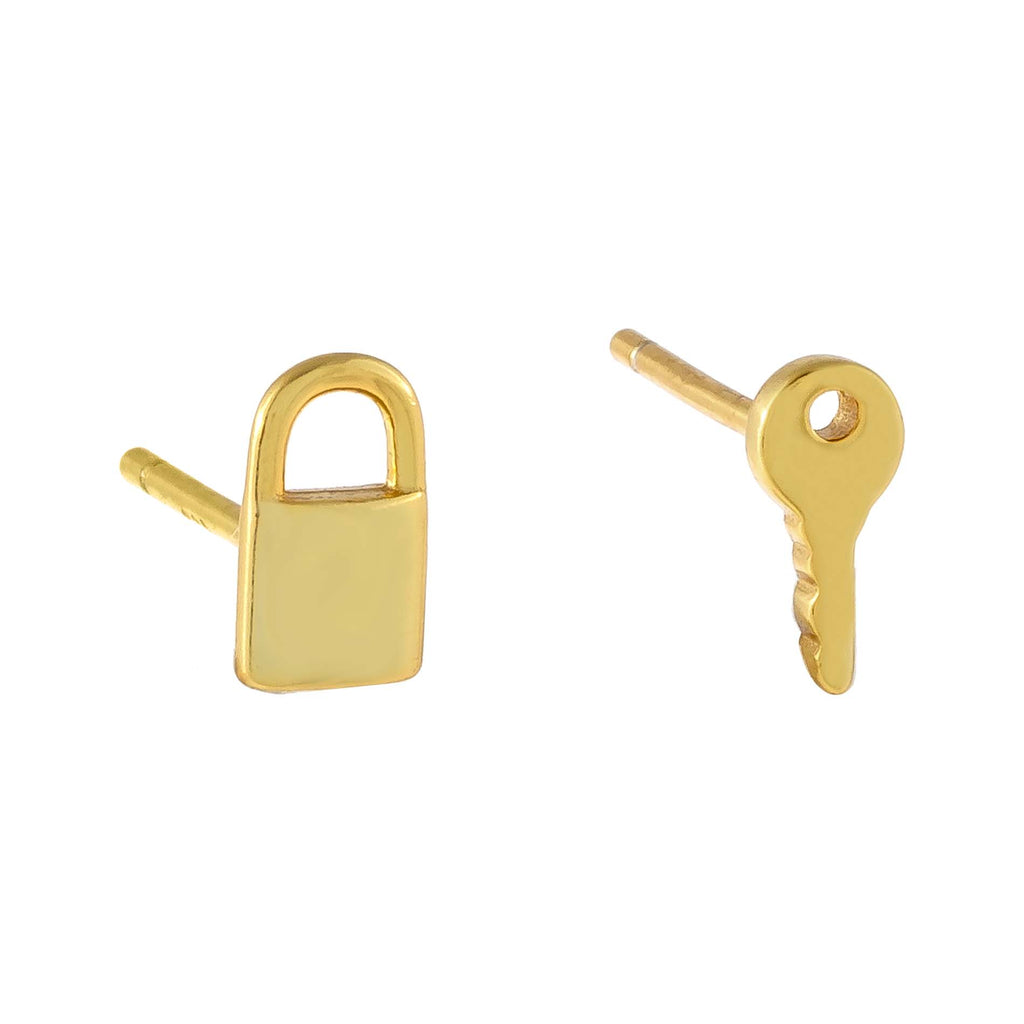 Kris Nations Lock & Key Stud Earrings