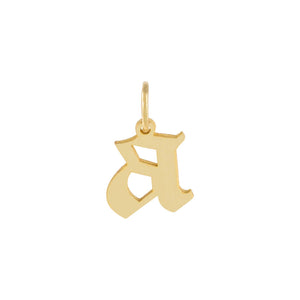 Gold / B Lowercase Gothic Initial Necklace Charm - Adina Eden's Jewels