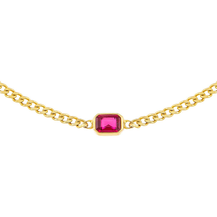  Colored Baguette Cuban Choker - Adina Eden's Jewels