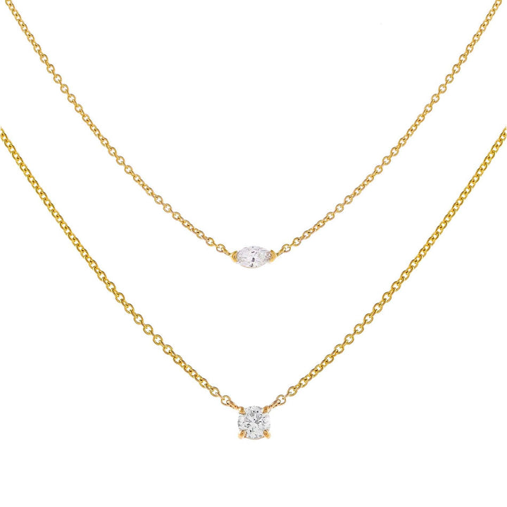 14K Gold The Double Diamond Combo Set 14K - Adina Eden's Jewels