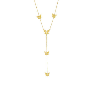 Gold The Adina Eden Eden Butterfly Lariat Necklace - Adina Eden's Jewels