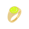  Neon Enamel Smiley Face Adjustable Ring - Adina Eden's Jewels