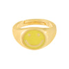  Neon Enamel Smiley Face Adjustable Ring - Adina Eden's Jewels