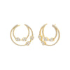 Gold Pave Illusion Teardrop On The Ear Stud Earring - Adina Eden's Jewels