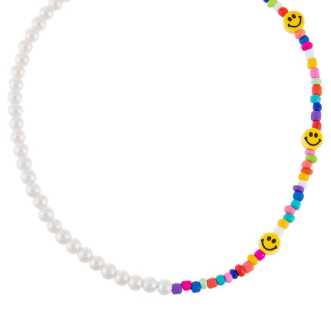 Multicolor beads smiley face necklace – KBJewels555
