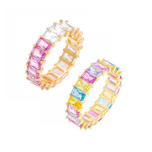 Gold / 6 Pastel X Pink Eternity Band Combo Set - Adina Eden's Jewels