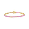 Sapphire Pink Summer Colored Three Prong Tennis Bracelet - Adina Eden's Jewels