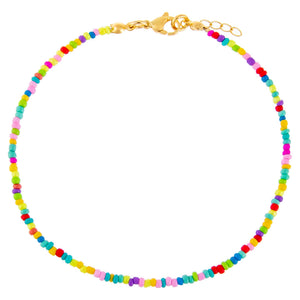 Multi-Color Rainbow Beaded Anklet - Adina Eden's Jewels