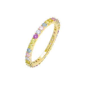 Gold / 5 Pastel Thin Band - Adina Eden's Jewels