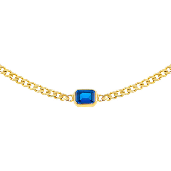  Colored Baguette Cuban Choker - Adina Eden's Jewels