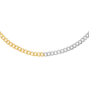 Combo Two Tone Flat Curb Necklace - Adina Eden's Jewels