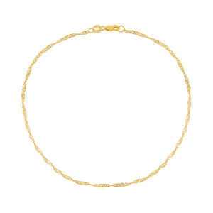 14K Gold Singapore Chain Anklet 14K - Adina Eden's Jewels