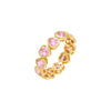 Dusty Pink / 6 Pink Bezel Heart Eternity Band - Adina Eden's Jewels