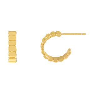 Gold Ribbed Hoop Earring - Adina Eden's Jewels