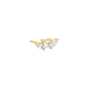 Gold / Single Tiny Multi Shape Bar Stud Earring - Adina Eden's Jewels