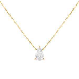 Gold CZ Teardrop Stone Necklace - Adina Eden's Jewels