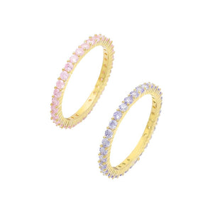 Multi-Color / 5 Sapphire Pink x Lilac Band Set - Adina Eden's Jewels