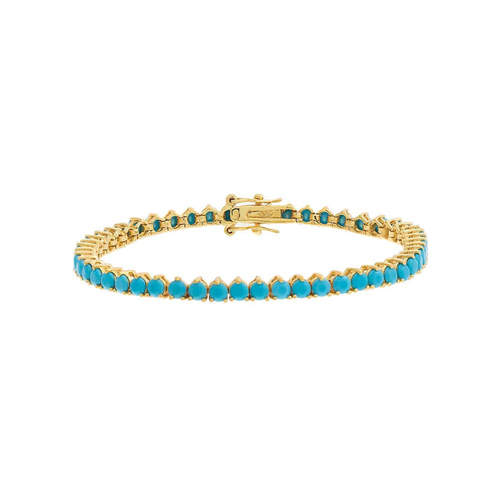 Turquoise Summer Colored Three Prong Tennis Bracelet - Adina Eden's Jewels