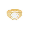  Neon Enamel Smiley Face Adjustable Ring - Adina Eden's Jewels