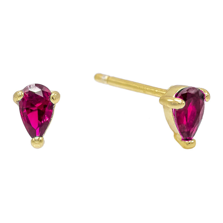 Magenta Mini Teardrop Stud Earring - Adina Eden's Jewels