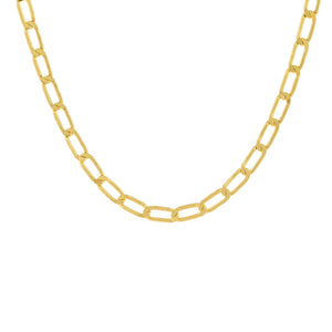 Gold / 15" / 8 MM Twisted Paperclip Necklace - Adina Eden's Jewels