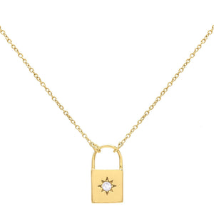 Gold Starburst Lock Necklace - Adina Eden's Jewels