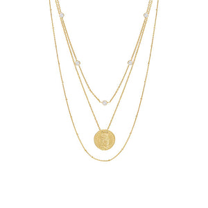 Gold Mixed Chain Coin Necklace - Adina Eden's Jewels