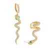 Gold Pavé Snake Ear Cuff X Huggie Earring Combo Set - Adina Eden's Jewels