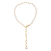  Pearl X Paperclip Chain Lariat Necklace 14K - Adina Eden's Jewels