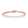 Rose Gold Heart Tennis Bracelet - Adina Eden's Jewels