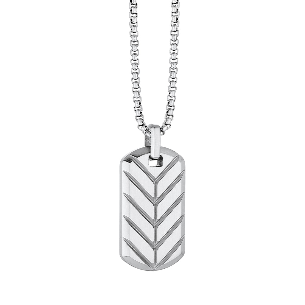 Carbon & Hyde 14K White Gold Diamond Dog Tag Necklace