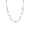 Silver Solitaire Bezel X Dangling Baguette Choker - Adina Eden's Jewels