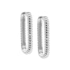 Silver / 30MM Solid Ridged Oval Shape Huggie Earring - Adina Eden's Jewels