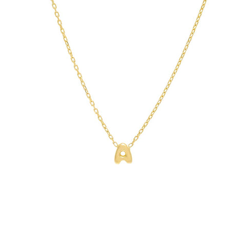 Bubble Letter Initial Necklace - Gold – Adorabelles