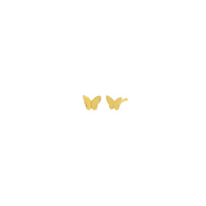 Gold / Pair Tiny Solid Butterfly Stud Earring - Adina Eden's Jewels