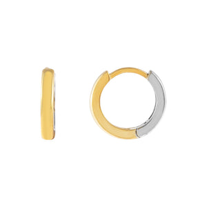 Combo Two Tone Huggie Earring - Adina Eden's Jewels