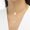  Engraved Thin Bar Necklace 14K - Adina Eden's Jewels