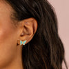  CZ Turquoise Butterfly Stud Earring - Adina Eden's Jewels